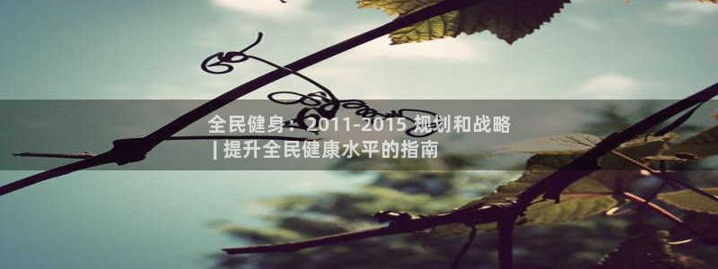 尊龙人生就是博中国区：全民健身：2011-2015 规划